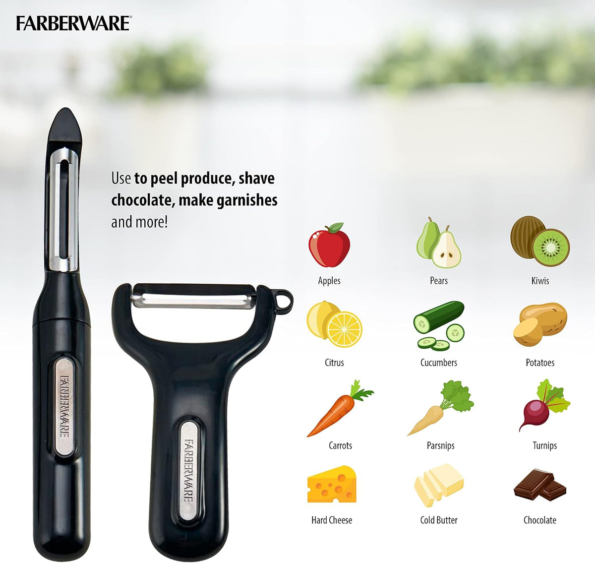 Pro Large Y-Peeler for Vegetables and Fruit, Stainless Steel Blade, Ambidextrous Grip, Dishwasher Safe - Ideal for Potatoes, Butternut Squash, Cabbage, and More