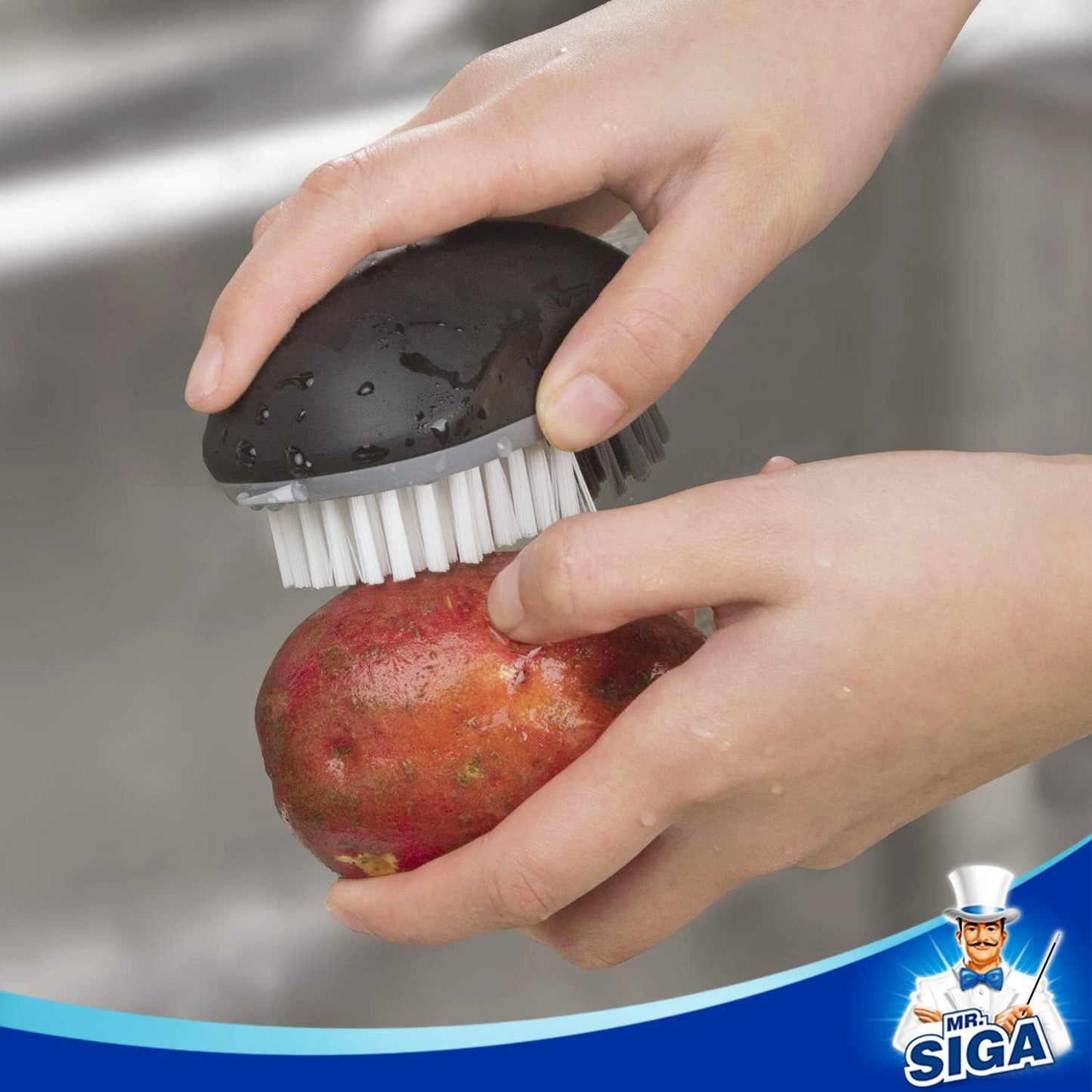 Fruit and Vegetable Cleaning Brush with Non Slip Comfortable Grip | Potato scrubber brush, non slip fruit scrub brush