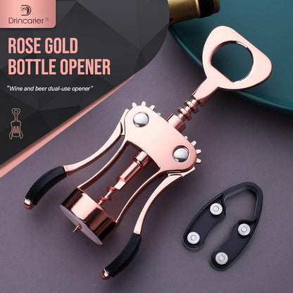 Wine Opener, Zinc Alloy Premium Wing Corkscrew Wine Bottle Opener with Multifunctional Bottles Opener, Upgrade