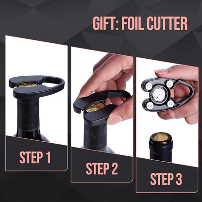 Wine Opener, Zinc Alloy Premium Wing Corkscrew Wine Bottle Opener with Multifunctional Bottles Opener, Upgrade