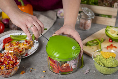 Pull Chop Chopper/Manual Food Processor with Cord Mechanism, Green, 2-Cup