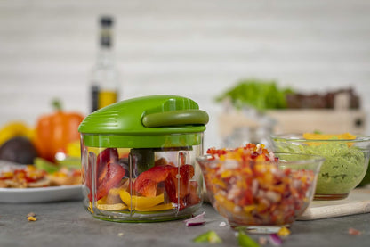 Pull Chop Chopper/Manual Food Processor with Cord Mechanism, Green, 2-Cup