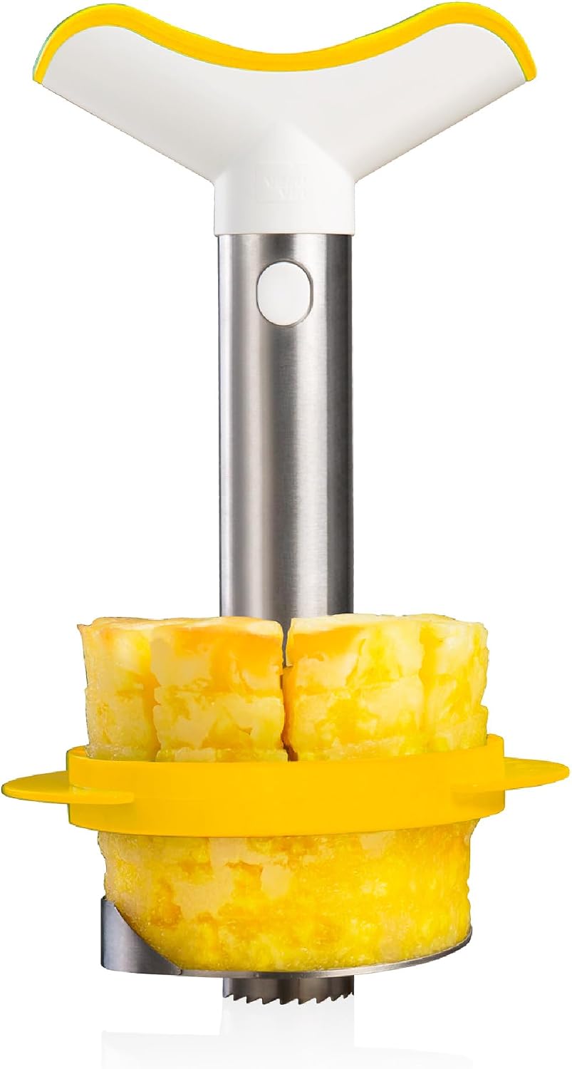 4874360, Pineapple Slicer & Wedger Stainless Steel/Yellow