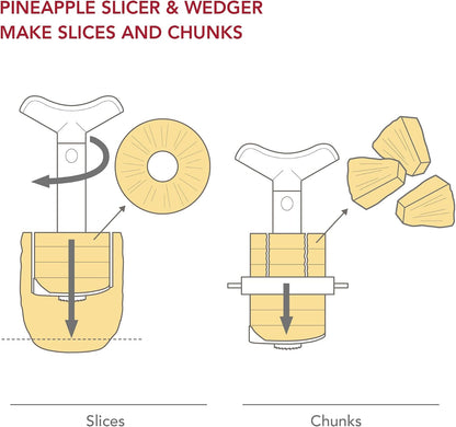 4874360, Pineapple Slicer & Wedger Stainless Steel/Yellow