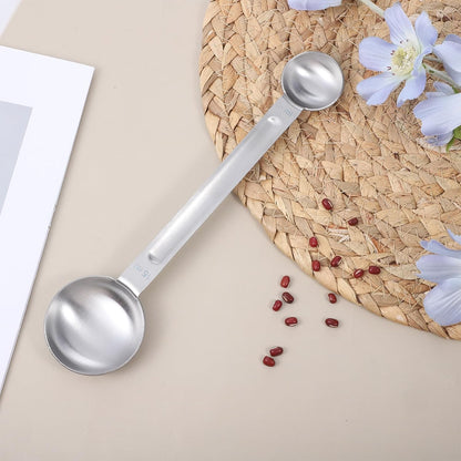 Tablespoon Measuring Spoon, Stainless Steel Coffee Scoop 1 Tsp (5ml) & 1 Tbsp (15ml) Double Ended Teaspoon and Tablespoon Scoop for Cooking Baking Kitchen Gadgets (Silver)