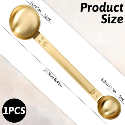 Tablespoon Measuring Spoon, Stainless Steel Coffee Scoop 1 Tsp (5ml) & 1 Tbsp (15ml) Double Ended Teaspoon and Tablespoon Scoop for Cooking Baking Kitchen Gadgets (Silver)