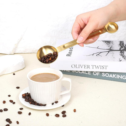 Tablespoon Measuring Spoon, Stainless Steel Coffee Scoop 1 Tsp (5ml) & 1 Tbsp (15ml) Double Ended Teaspoon and Tablespoon Scoop for Cooking Baking Kitchen Gadgets (Silver)