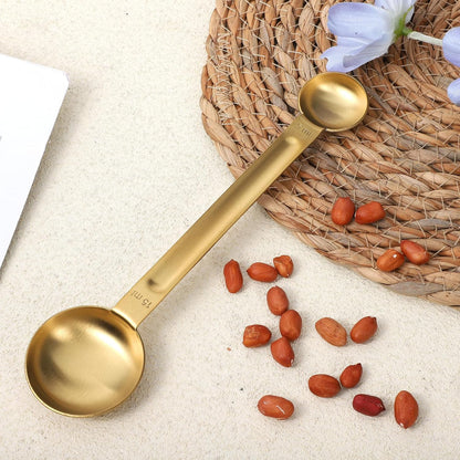 Tablespoon Measuring Spoon, Stainless Steel Coffee Scoop 1 Tsp (5ml) & 1 Tbsp (15ml) Double Ended Teaspoon and Tablespoon Scoop for Cooking Baking Kitchen Gadgets (Silver)