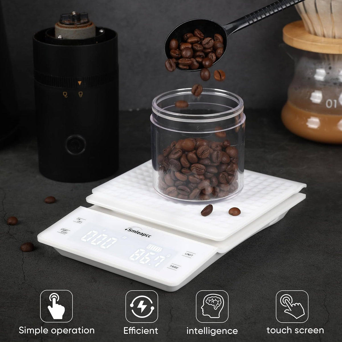 Digital Kitchen Food Scale, White