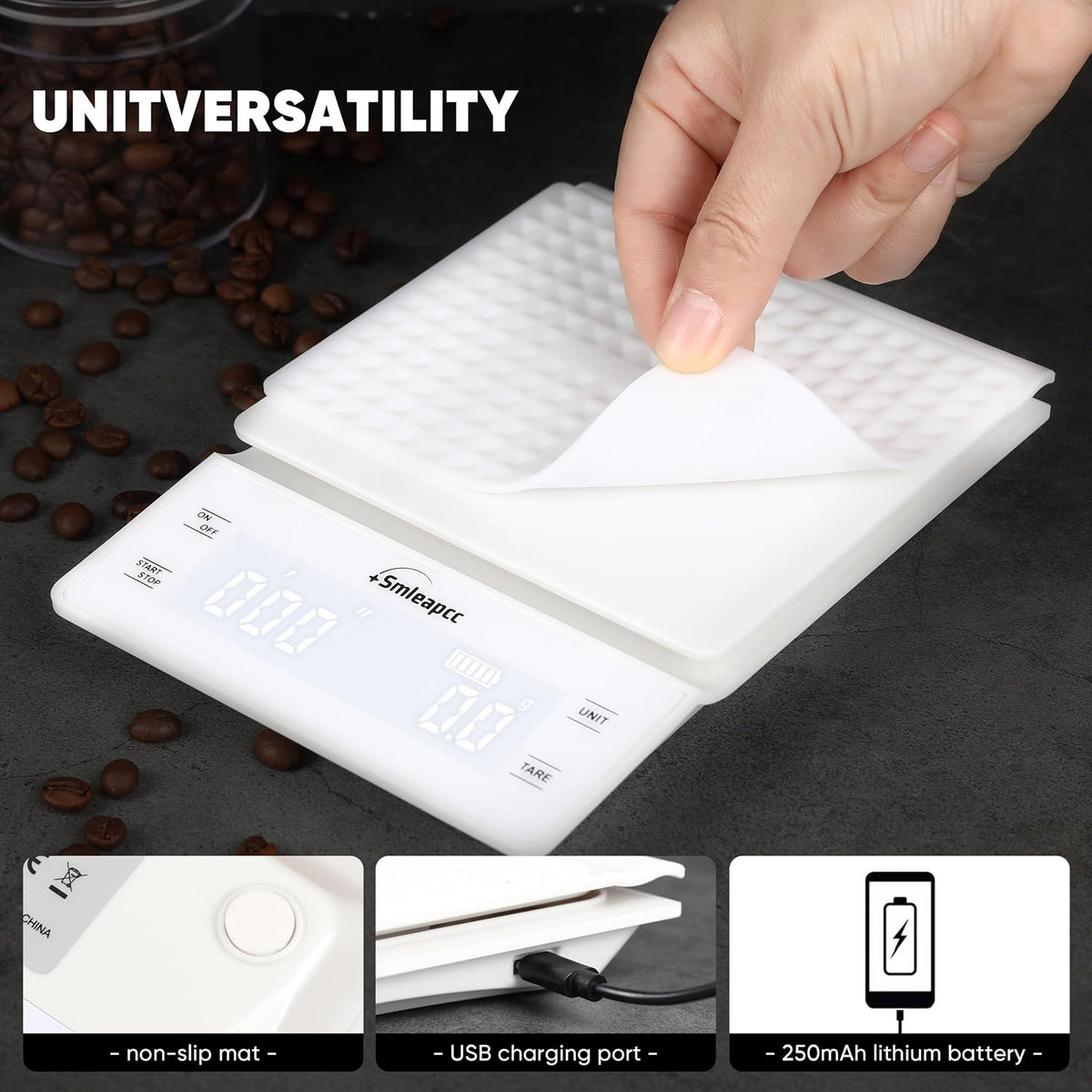 Digital Kitchen Food Scale, White