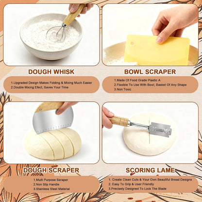 Beginner Sourdough Starter Kit, Sour dough Kits with Sourdough Starter Jar