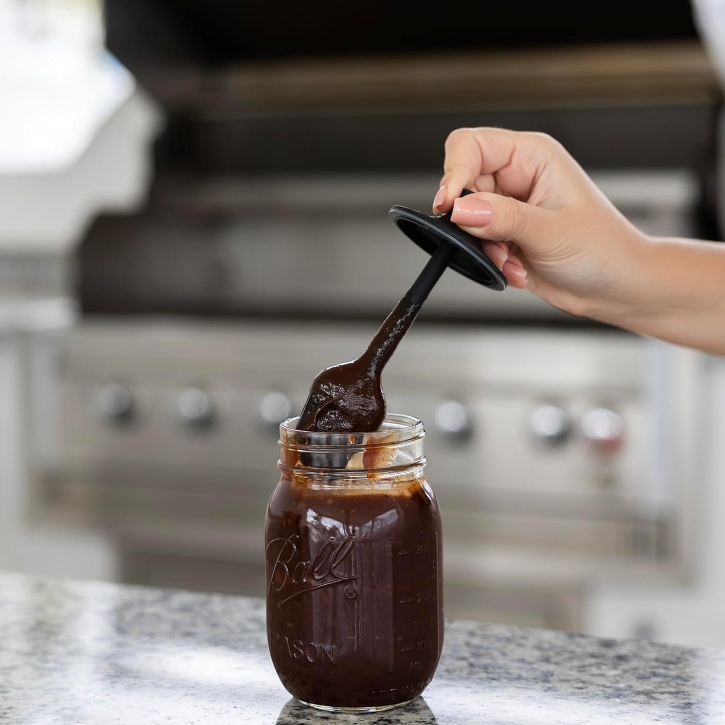 Silicone Black Basting Brush Lid For Regular Mouth Mason Jars