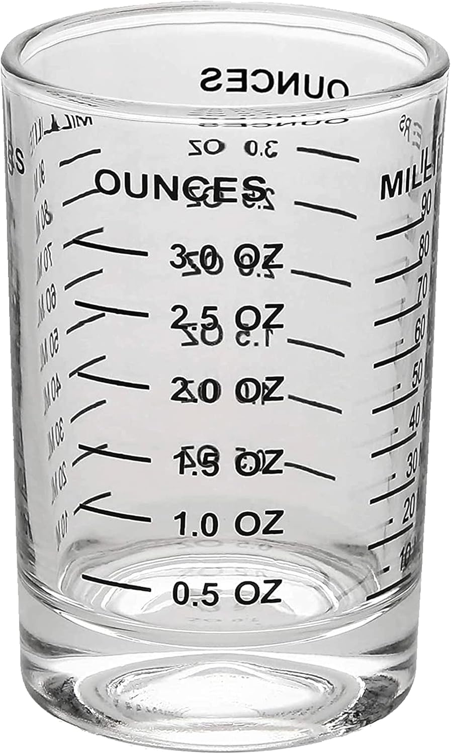 Measuring Shot Glass with Measuring Lines, 3oz / 90ml - Bartender Accessories, Jigger for Bartending, Shot Glass Measuring Cup with Ounces & Milliliters