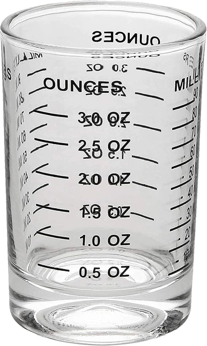 Measuring Shot Glass with Measuring Lines, 3oz / 90ml - Bartender Accessories, Jigger for Bartending, Shot Glass Measuring Cup with Ounces & Milliliters