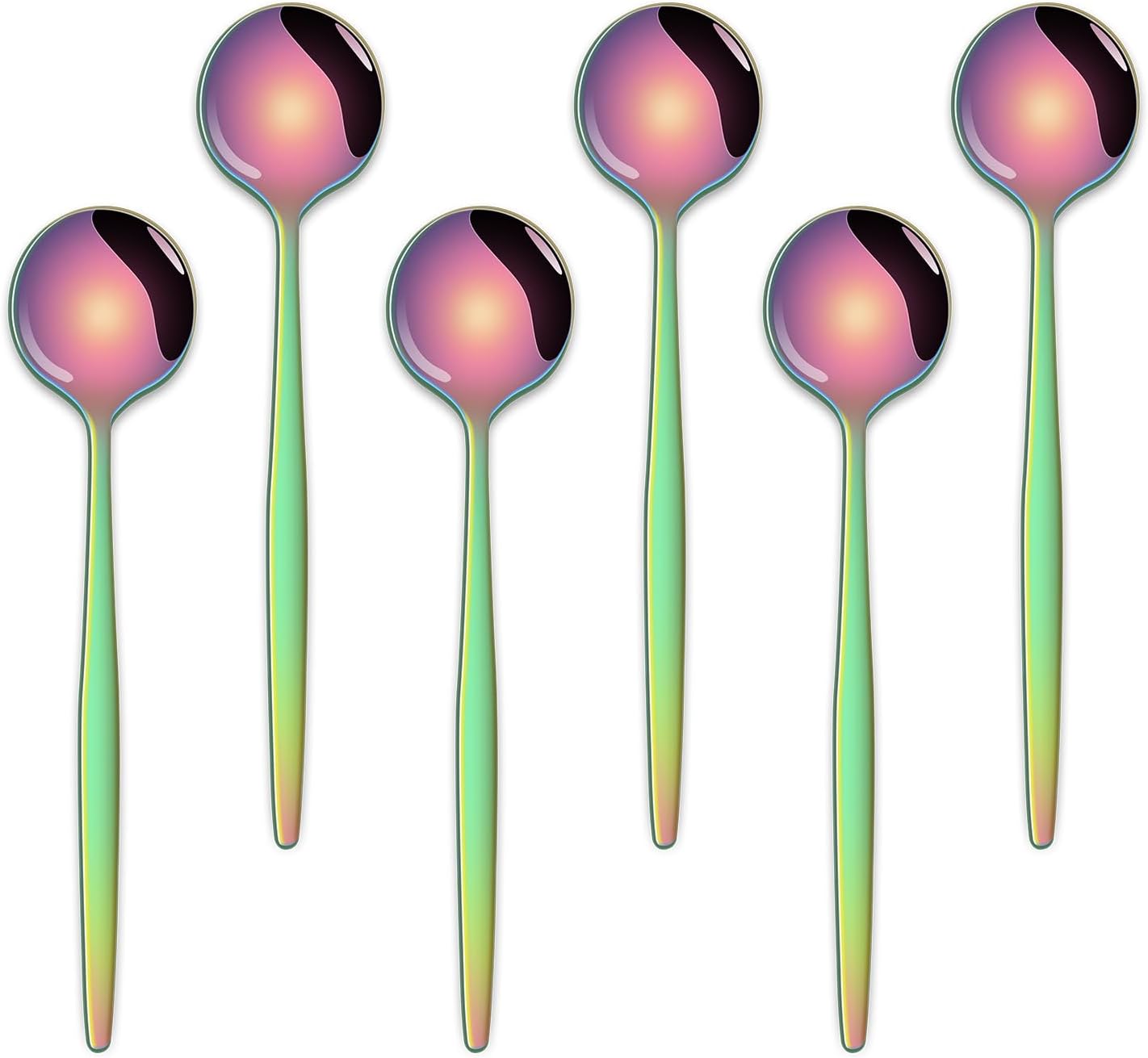 5.1 Inch Coffee & Tea Spoon,6 Pieces Gold Stainless Steel Teaspoon,Mini Spoons For Dessert And Coffee,Durable Demitasse Coffee Spoons For Dessert