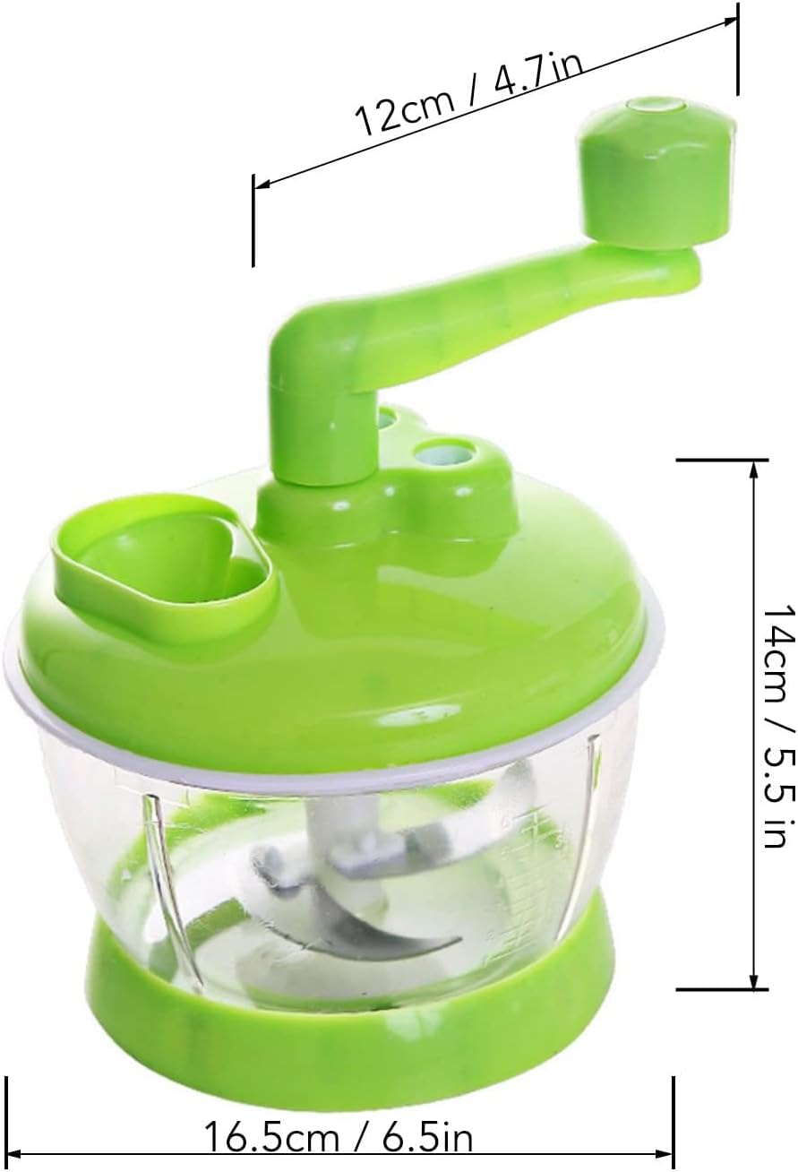 Manual Vegetable Grinder Manual Food Chopper PP Stainless Steel Food Grade Portable Food Vegetable Grinder Hand Crank Vegetable Chopper for Kitchen Restaurant(Green)