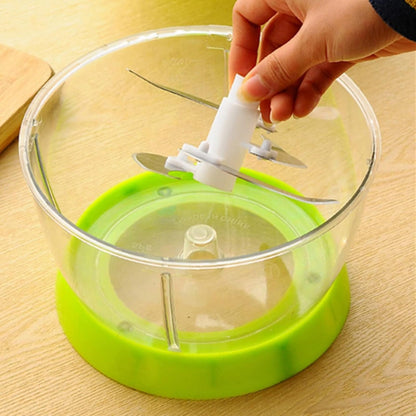 Manual Vegetable Grinder Manual Food Chopper PP Stainless Steel Food Grade Portable Food Vegetable Grinder Hand Crank Vegetable Chopper for Kitchen Restaurant(Green)