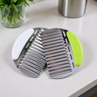 Crinkle Cutter French Fry Cutter, 2 Pack Stainless Steel Wavy Potato Slicer