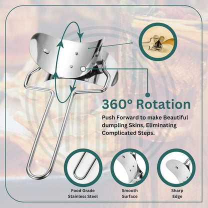 Dumpling Maker Set 7 Piece – Stainless Steel Dumpling Press Kit with Dough Cutter Rings, Empanada Mold & Filling Spoon – DIY Dumpling Maker Tool Set for Gyoza, Pierogi, Ravioli