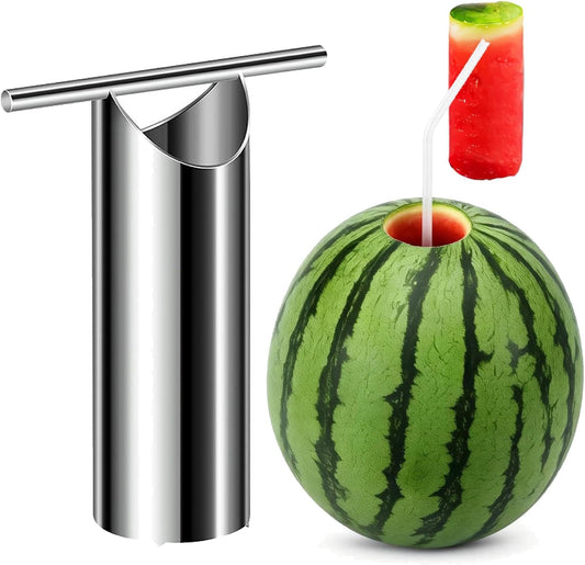 Watermelon Puncher Cutter Stainless Steel,melon Opener Cutter Watermelon Tool Pineapple Tool Fruit Slicer Water Melon Silver