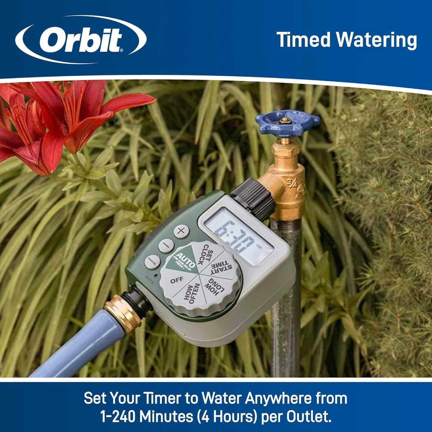 62067 1-Outlet Programmable Digital Hose Watering Timer, 2-Pack