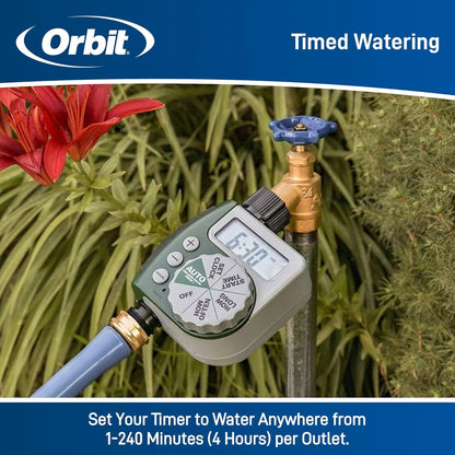 62067 1-Outlet Programmable Digital Hose Watering Timer, 2-Pack