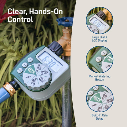 62067 1-Outlet Programmable Digital Hose Watering Timer, 2-Pack