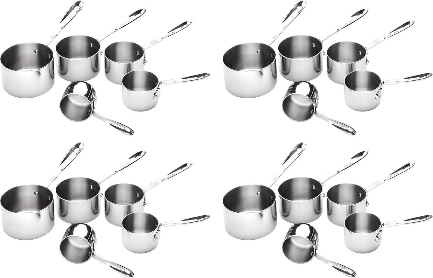 Kitchen Accessories Stainless Steel Measuring Cup Set 5 Piece Cookware, Pots and Pans, Dishwasher Safe Silver