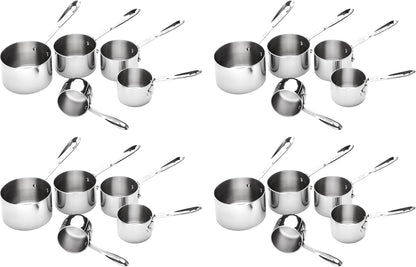 Kitchen Accessories Stainless Steel Measuring Cup Set 5 Piece Cookware, Pots and Pans, Dishwasher Safe Silver