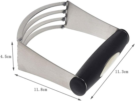 Multi-Function Pastry Dough Blender with Non-Slip Handle, Stainless Steel Sharp Thick Blade for Mixing and Cutting Food, Easy to Clean