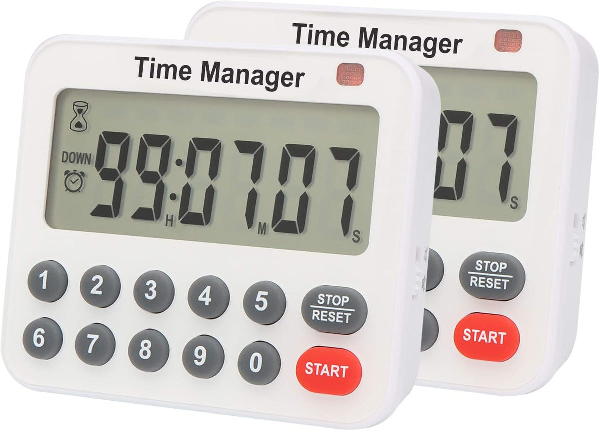 Magnetic Digital Kitchen Timer with Direct Numerical Keypad, Loud Alarm - 99Hr Countdown Count Up Timer for Cooking Baking Classroom, Batteries Included