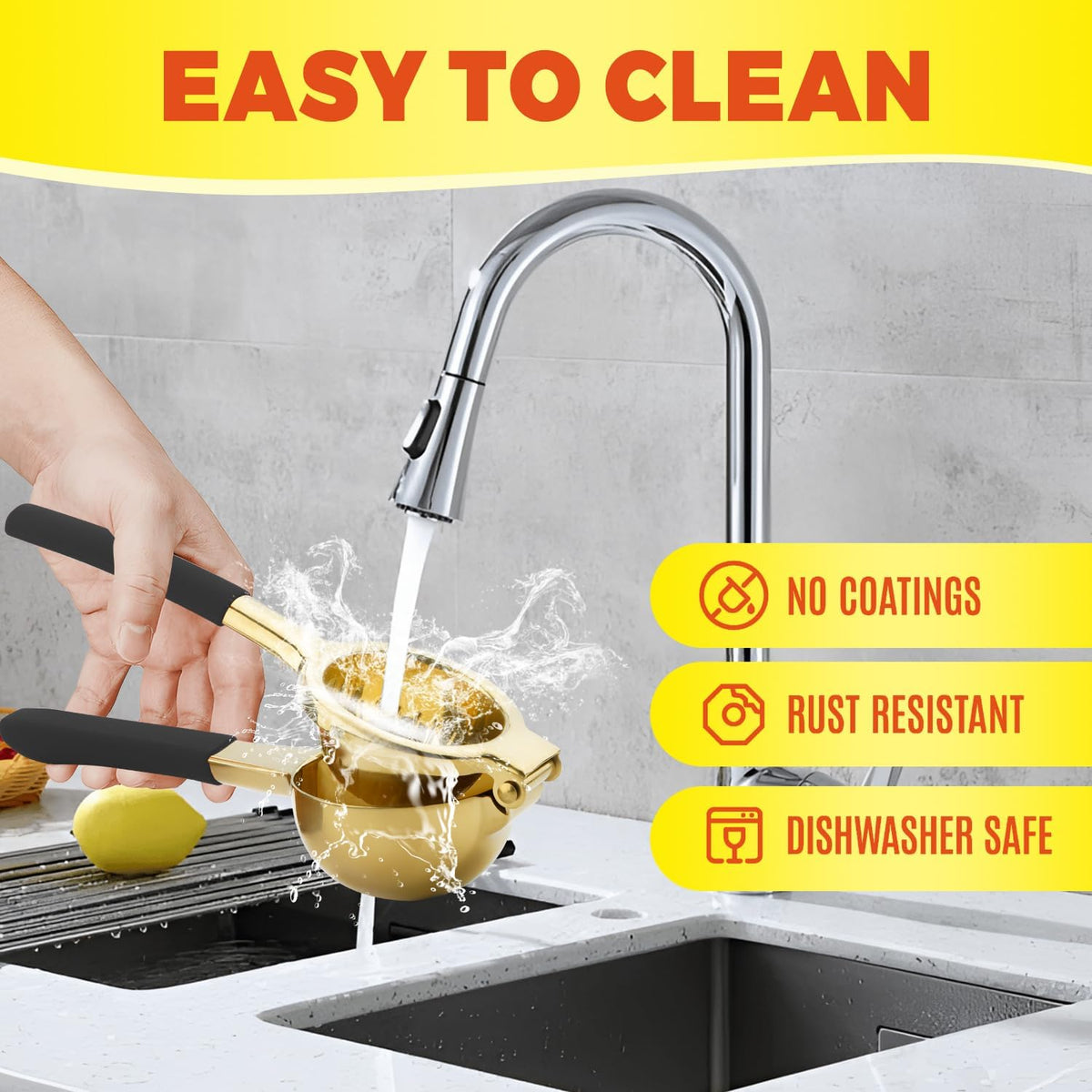 Lemon Squeezer, Large Heavy Duty Handhelp Juicer for Lemon