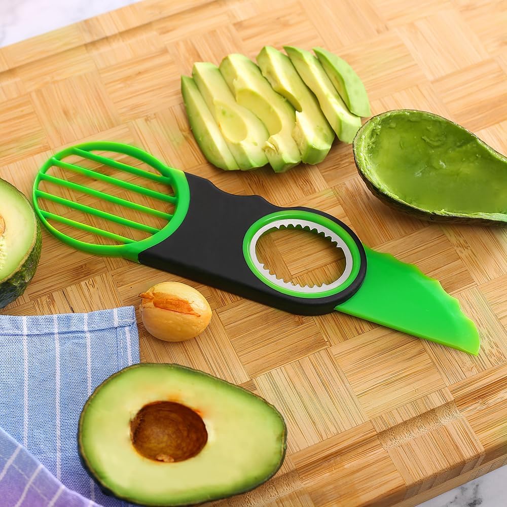 Stainless Steel Avocado Slicer, Corer, and Paring Knife Combo: 3-in-1 Tool - Dishwasher Safe & Heavy Duty