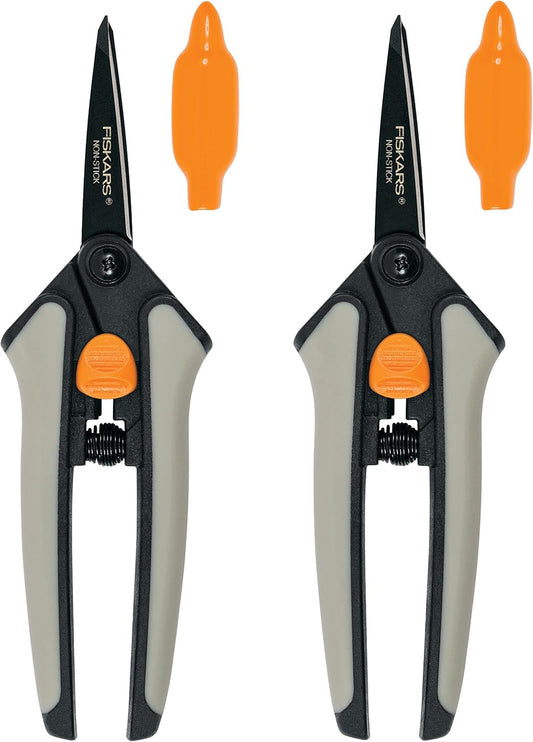 Non-Stick Softgrip Micro-Tip Pruning Snip, 2 Pack