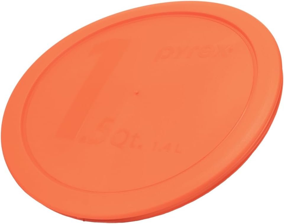 323-PC (1.5Qt) Orange Mixing Bowl Lid - Made in USA | BPA-Free Plastic | Fits 323 Glass Mixing Bowl Only | Secure Coverage Design | Stain Resistant Surface | Freezer Friendly
