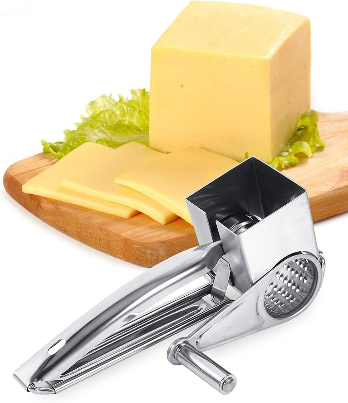 Electric Cheese Grater Rotary Cheese Grater, Stainless Steel Manual Cheese Grater Mill with 1 Multifunctional Drum Blades, Kitchen Kitchen Craft Manual hand held Cheese Chocolate