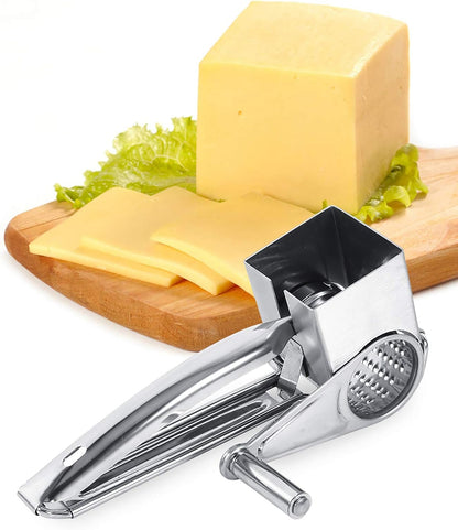 Electric Cheese Grater Rotary Cheese Grater, Stainless Steel Manual Cheese Grater Mill with 1 Multifunctional Drum Blades, Kitchen Kitchen Craft Manual hand held Cheese Chocolate