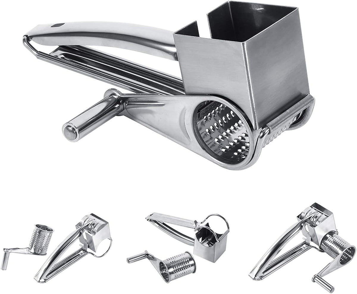 Electric Cheese Grater Rotary Cheese Grater, Stainless Steel Manual Cheese Grater Mill with 1 Multifunctional Drum Blades, Kitchen Kitchen Craft Manual hand held Cheese Chocolate