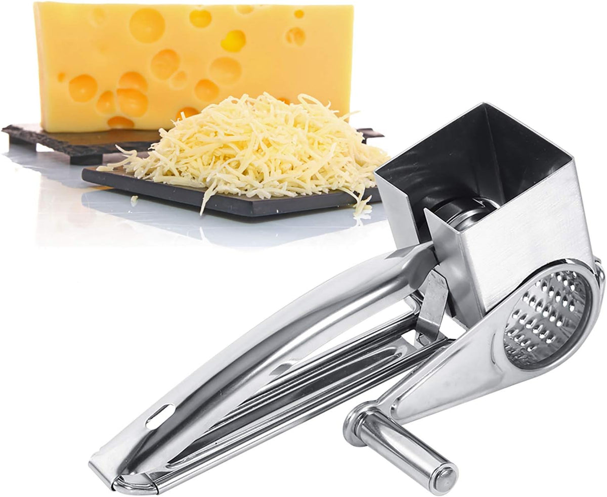 Electric Cheese Grater Rotary Cheese Grater, Stainless Steel Manual Cheese Grater Mill with 1 Multifunctional Drum Blades, Kitchen Kitchen Craft Manual hand held Cheese Chocolate