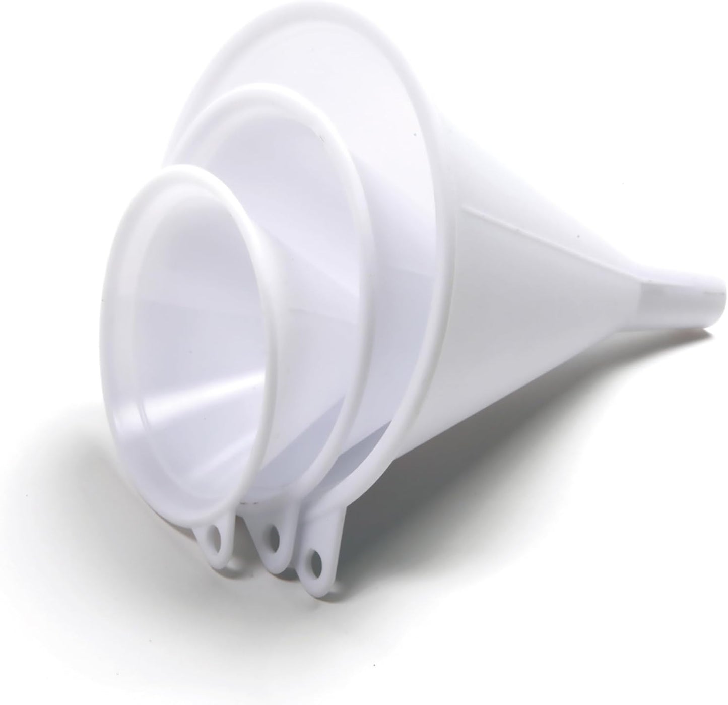 Plastic Funnel, Set of 3, Set of Three, White