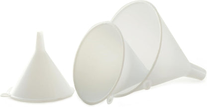 Plastic Funnel, Set of 3, Set of Three, White