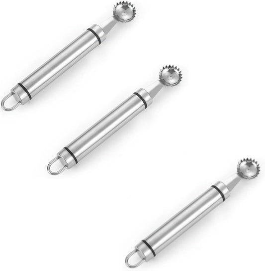 3Pcs Silver Stainless Steel Strawberry Huller and Tomato Stem Corer Tool Multi-Function Stainless Corer and Pitter Remover for Strawberry Gadgets Kitchen Tool, Fruit Tools, Fruit and Vegetable Corers