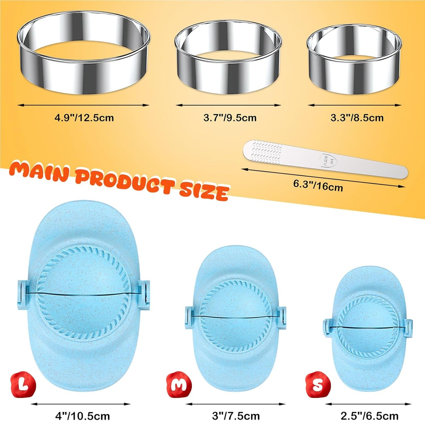 7 Piece Dumpling Maker Kit - All-in-One Empanada Maker Set with Press Molds & Ring Cutters, BPA-Free Kitchen Accessories for Home Cooking, Family/Friends Fun Gift (Beige)