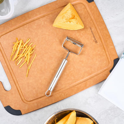 Stainless Steel Julienne Vegetable Peeler - German Standard Kitchen Peeler Dishwasher Safe, Sharp Blades, Ergonomic Handle - Potato Peeler for Potato, Apple, Cucumber