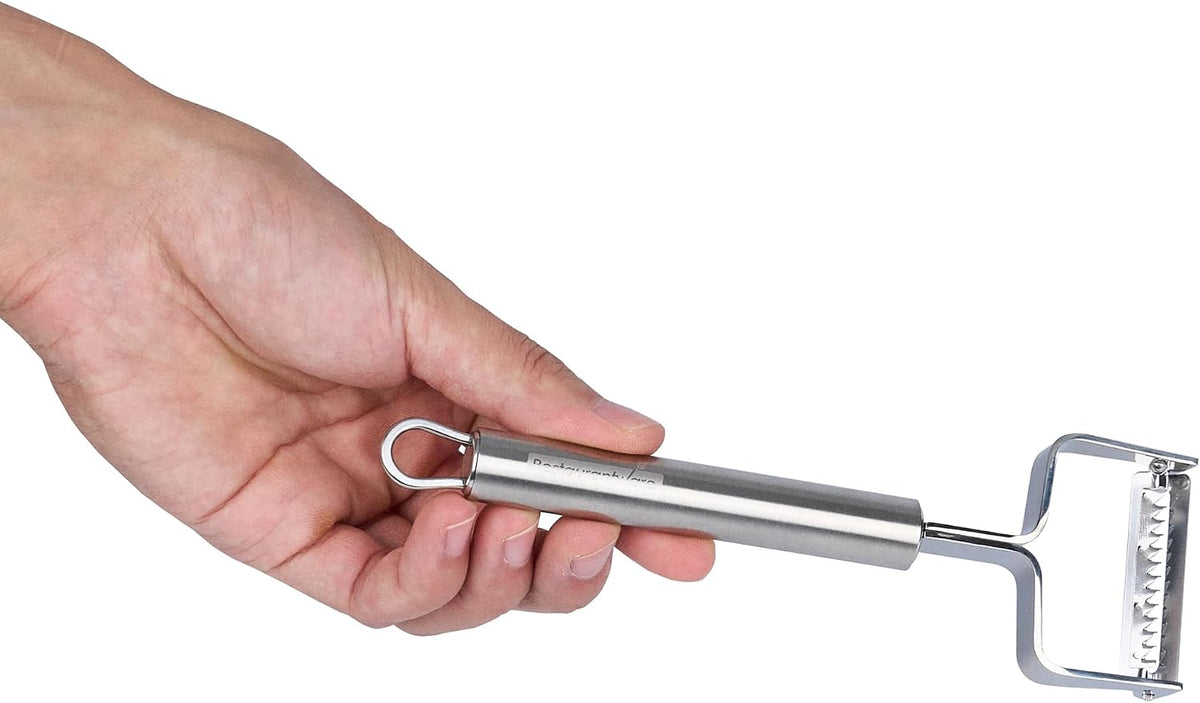 Stainless Steel Julienne Vegetable Peeler - German Standard Kitchen Peeler Dishwasher Safe, Sharp Blades, Ergonomic Handle - Potato Peeler for Potato, Apple, Cucumber