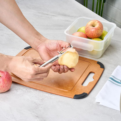 Stainless Steel Julienne Vegetable Peeler - German Standard Kitchen Peeler Dishwasher Safe, Sharp Blades, Ergonomic Handle - Potato Peeler for Potato, Apple, Cucumber