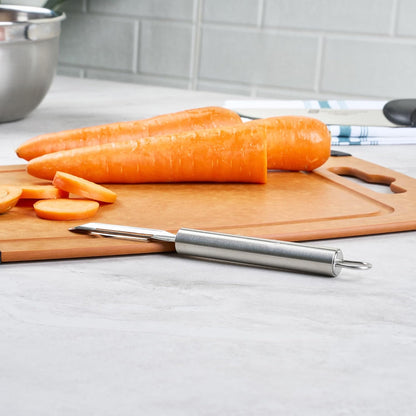Stainless Steel Julienne Vegetable Peeler - German Standard Kitchen Peeler Dishwasher Safe, Sharp Blades, Ergonomic Handle - Potato Peeler for Potato, Apple, Cucumber