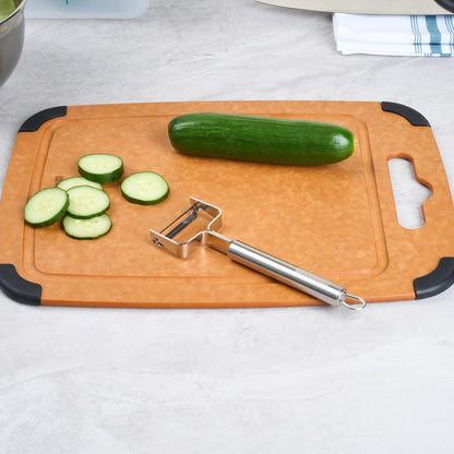 Stainless Steel Julienne Vegetable Peeler - German Standard Kitchen Peeler Dishwasher Safe, Sharp Blades, Ergonomic Handle - Potato Peeler for Potato, Apple, Cucumber
