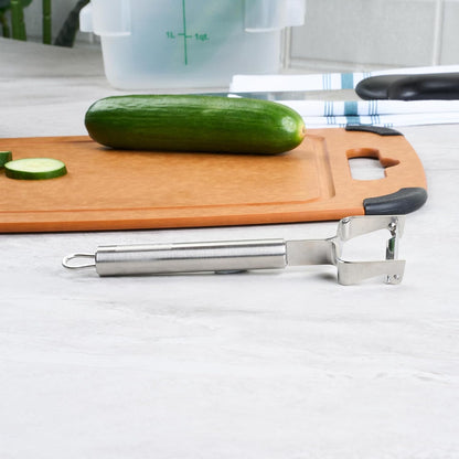 Stainless Steel Julienne Vegetable Peeler - German Standard Kitchen Peeler Dishwasher Safe, Sharp Blades, Ergonomic Handle - Potato Peeler for Potato, Apple, Cucumber