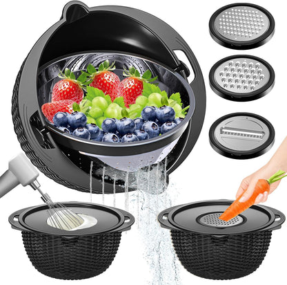 Over the Sink Colander - 6QT Strainers and Colanders - Stainless Steel Strainer - Expandable Sink Colander with Rubber Grip for Strain, Drain, Rinse Fruits, Vegetables, Home Kitchen Essentials